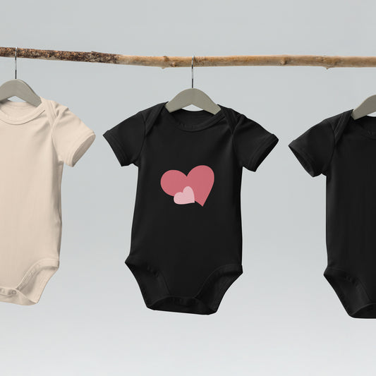 ORGANIC COTTON DOUBLE HEART ONESIE