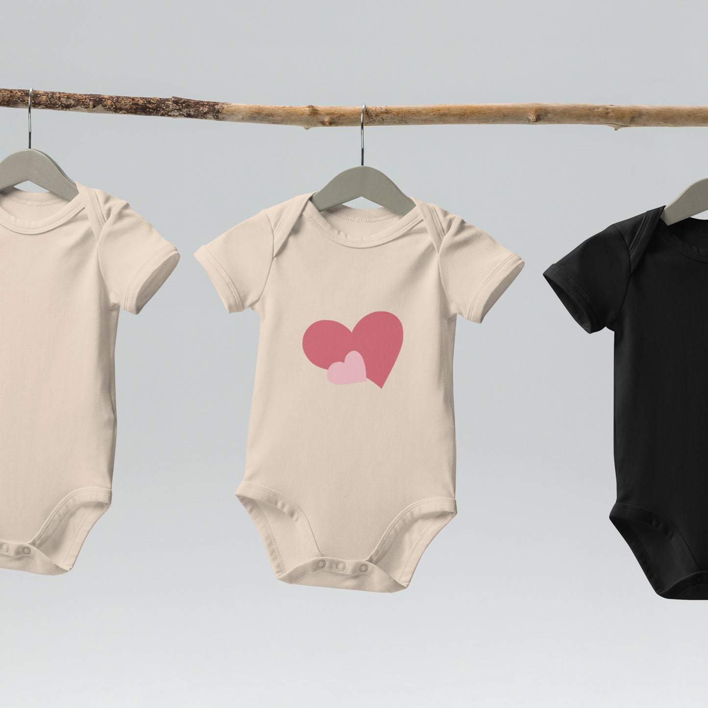 ORGANIC COTTON DOUBLE HEART ONESIE
