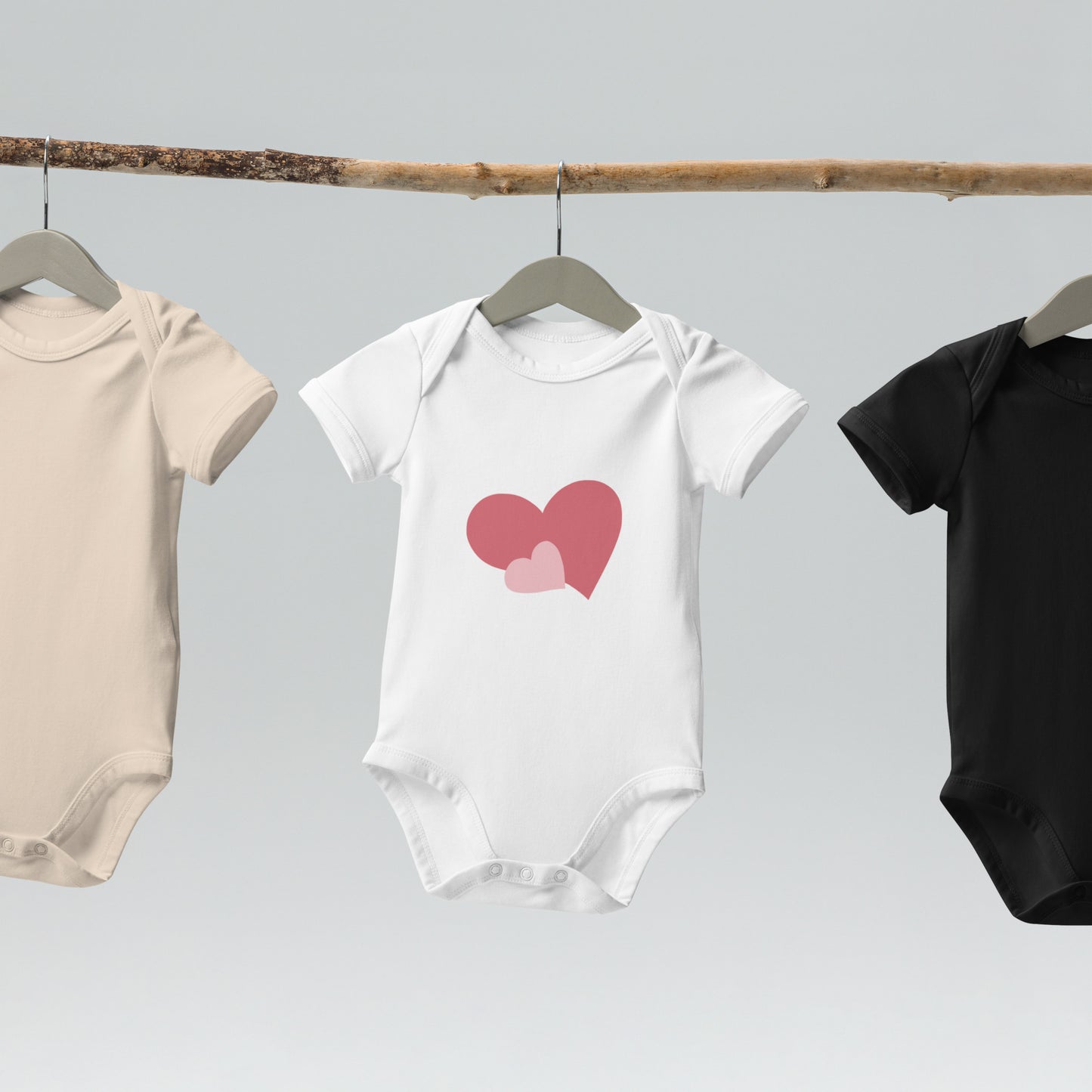 ORGANIC COTTON DOUBLE HEART ONESIE
